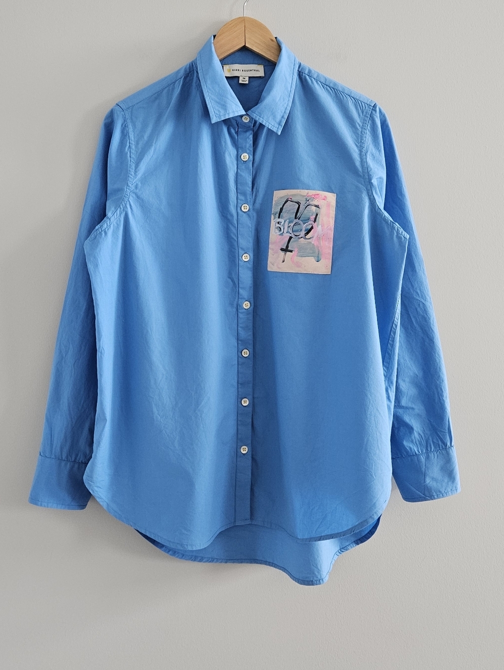 Kerri Rosenthal Button Down Shirt Women’s M Cotton Bloom Oversized Art-to-Wear